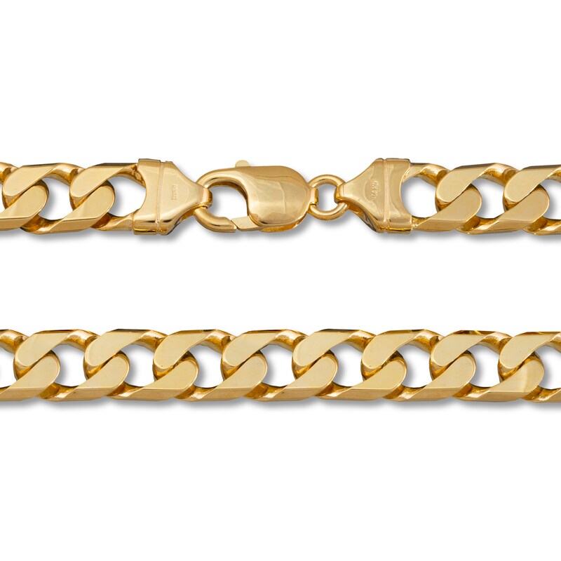 Main Image 2 of Square Curb Bracelet 14K Yellow Gold 8.75" 10MM