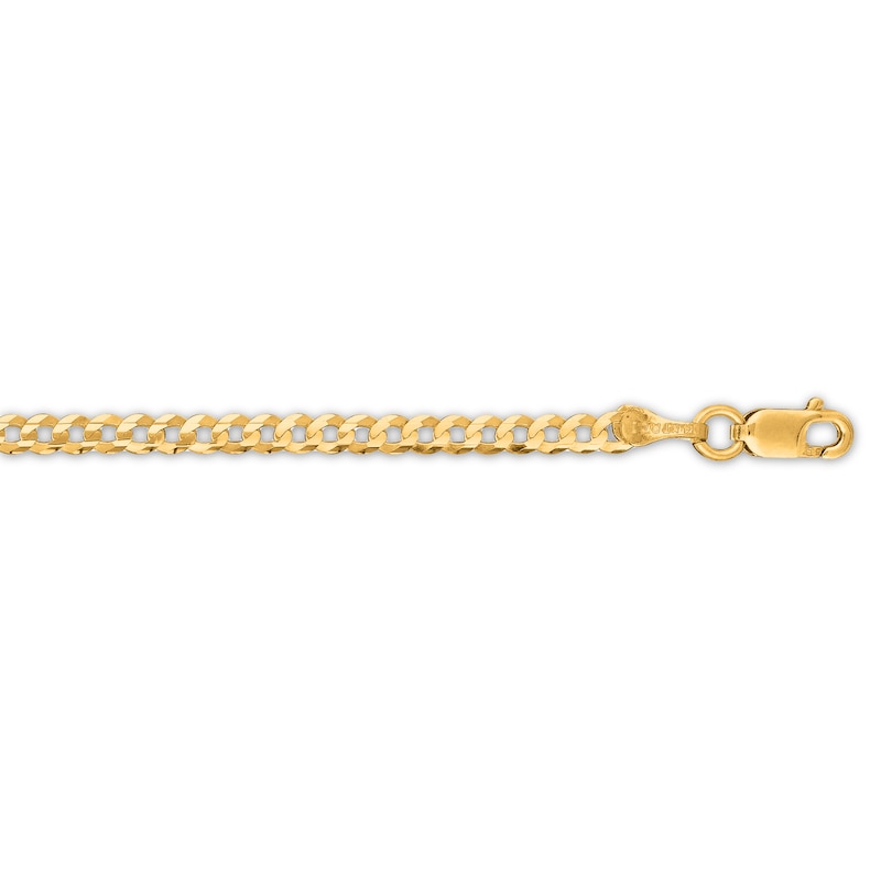 Main Image 1 of Curb Chain Anklet 14K Yellow Gold 10"