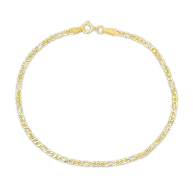 Main Image 1 of Figaro Chain Anklet 14K Yellow Gold 10"