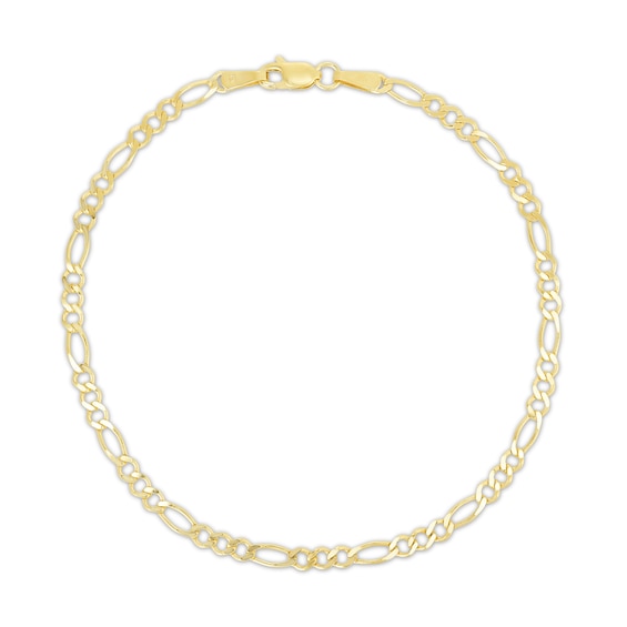 Figaro Chain Anklet 14K Yellow Gold 10"