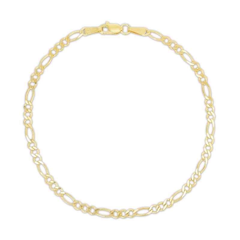 Figaro Chain Anklet 14K Yellow Gold 10"