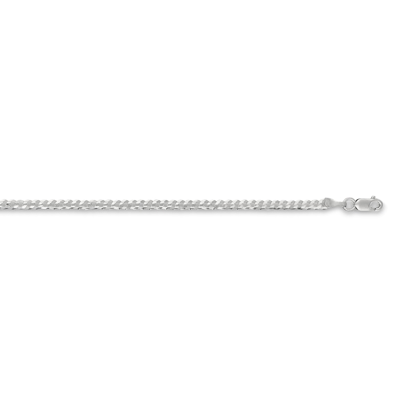 Main Image 1 of Comfort Curb Anklet 14K White Gold 10"