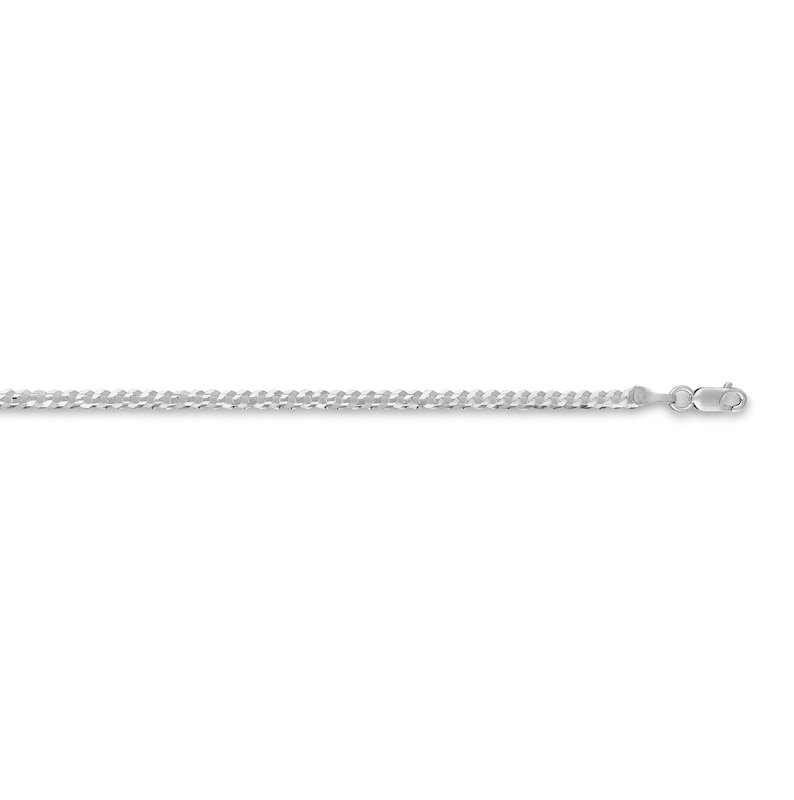 Comfort Curb Anklet 14K White Gold 10"