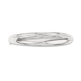 Polished Bangle Bracelet 14K White Gold 7"