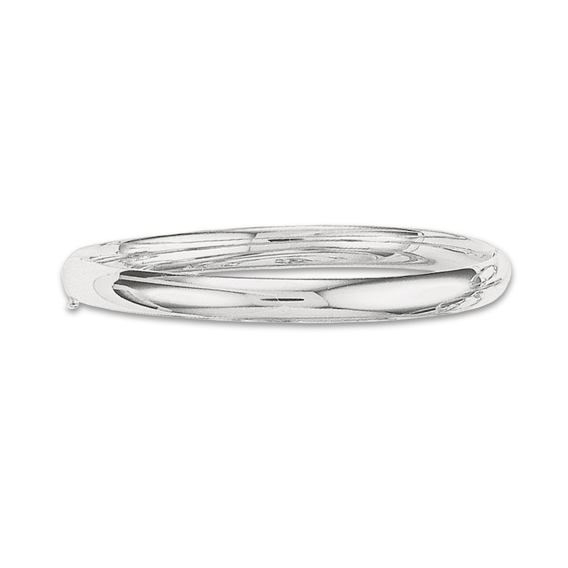 Main Image 1 of Polished Bangle Bracelet 14K White Gold 7"