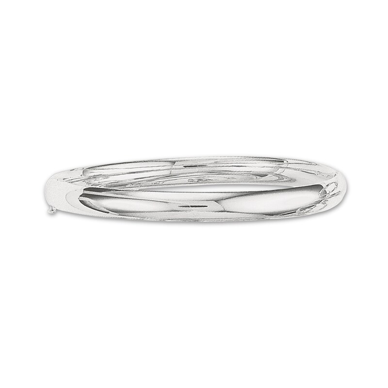 Main Image 1 of Polished Bangle Bracelet 14K White Gold 8"