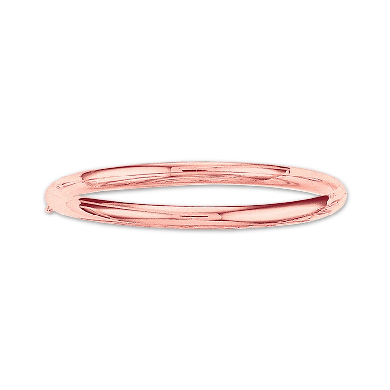 Polished Bangle Bracelet 14K Rose Gold 7"