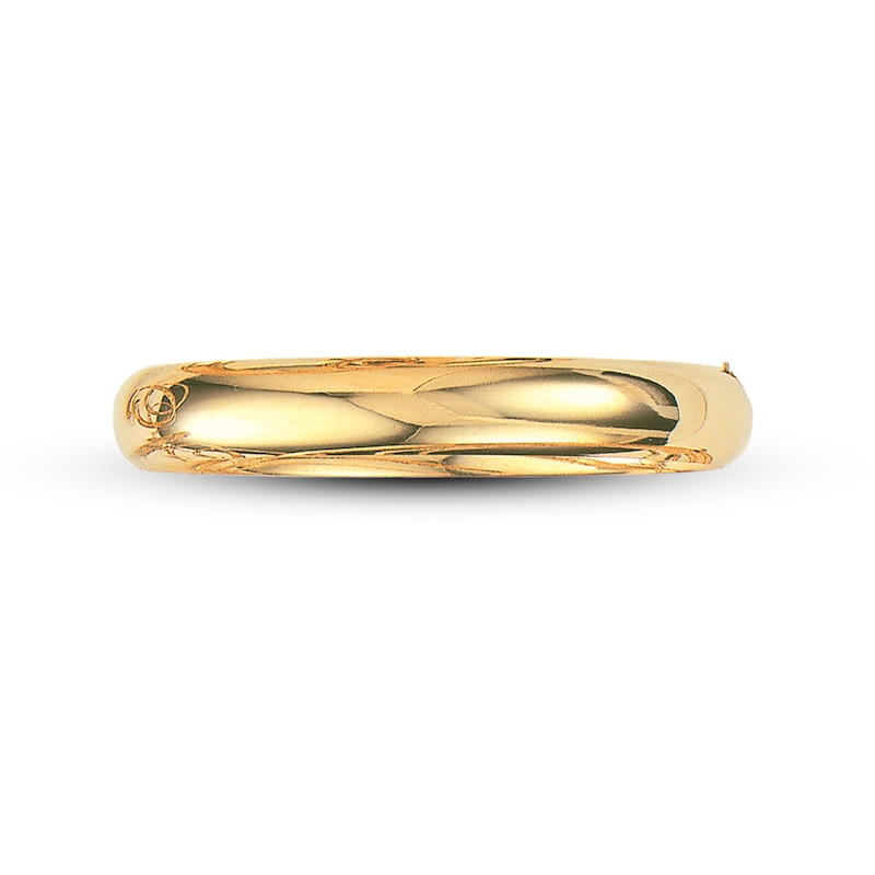 Main Image 1 of Polished Bangle Bracelet 14K Yellow Gold 7"