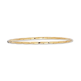 Diamond-Cut Stackable Bangle Bracelet 14K Yellow Gold 8"