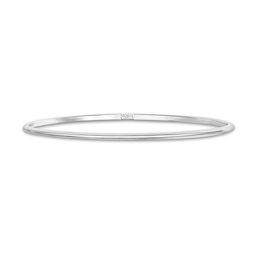 Stackable Bangle Bracelet 14K White Gold 8"