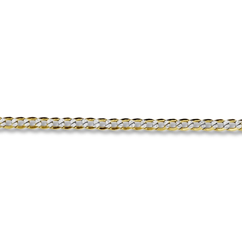 Main Image 2 of Diamond-Cut Curb Chain Bracelet 10K Yellow Gold 8.5"