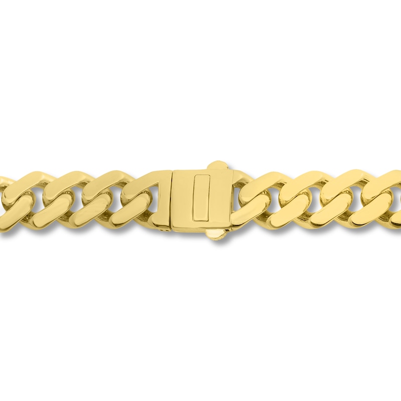 Main Image 3 of Men's Diamond Curb Bracelet 7/8 ct tw Round 10K Yellow Gold