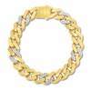 Thumbnail Image 1 of Men's Diamond Curb Bracelet 1-1/6 ct tw Round 10K Yellow Gold