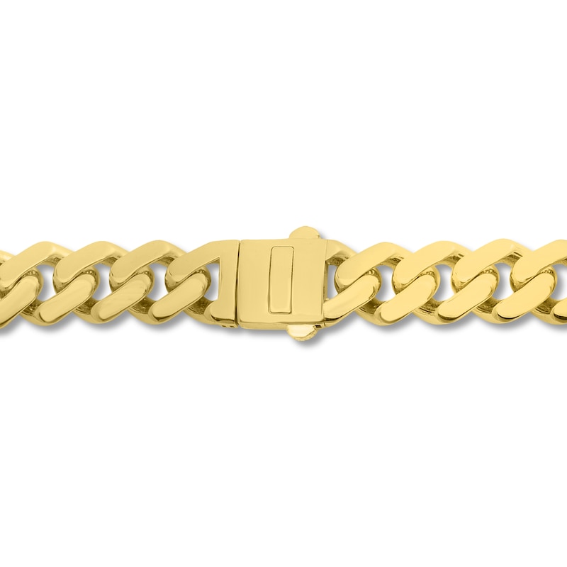 Men's Diamond Curb Bracelet 1-1/6 ct tw Round 10K Yellow Gold