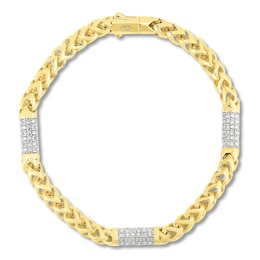 Diamond Rondo Chain Bracelet 5/8 ct tw Round 10K Yellow Gold 8.5"
