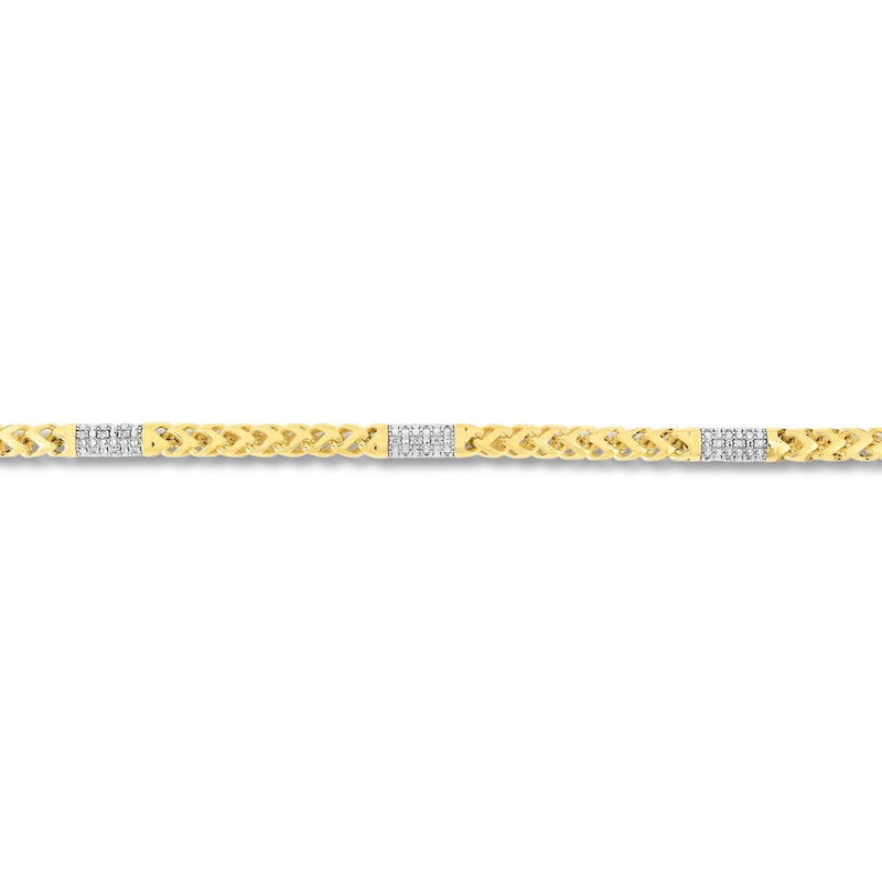 Main Image 3 of Diamond Rondo Chain Bracelet 5/8 ct tw Round 10K Yellow Gold 8.5"