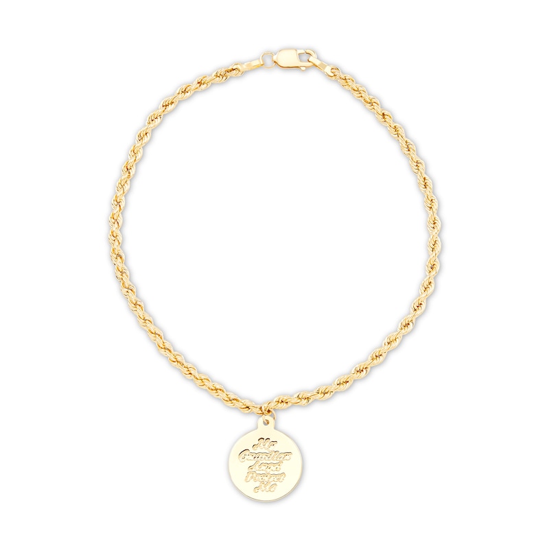 Main Image 2 of Angel Raphael Rope Bracelet 10K Yellow Gold 7.5"