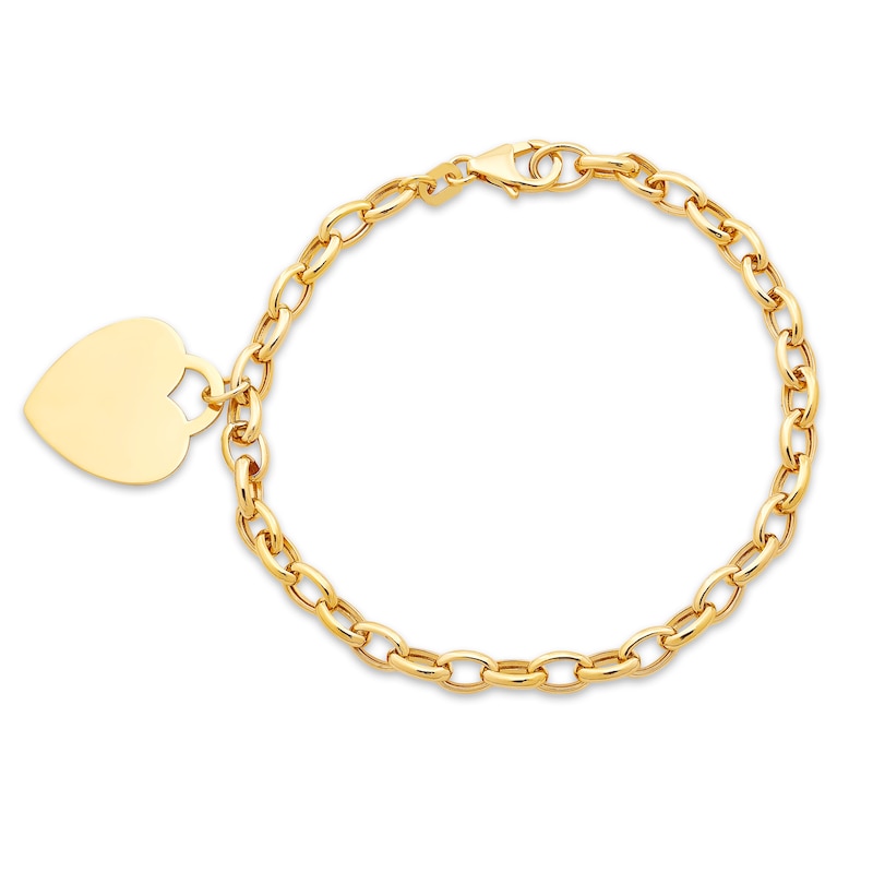 Heart Drop Bracelet 10K Yellow Gold