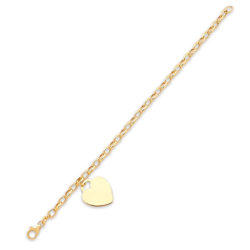 Heart Drop Bracelet 10K Yellow Gold