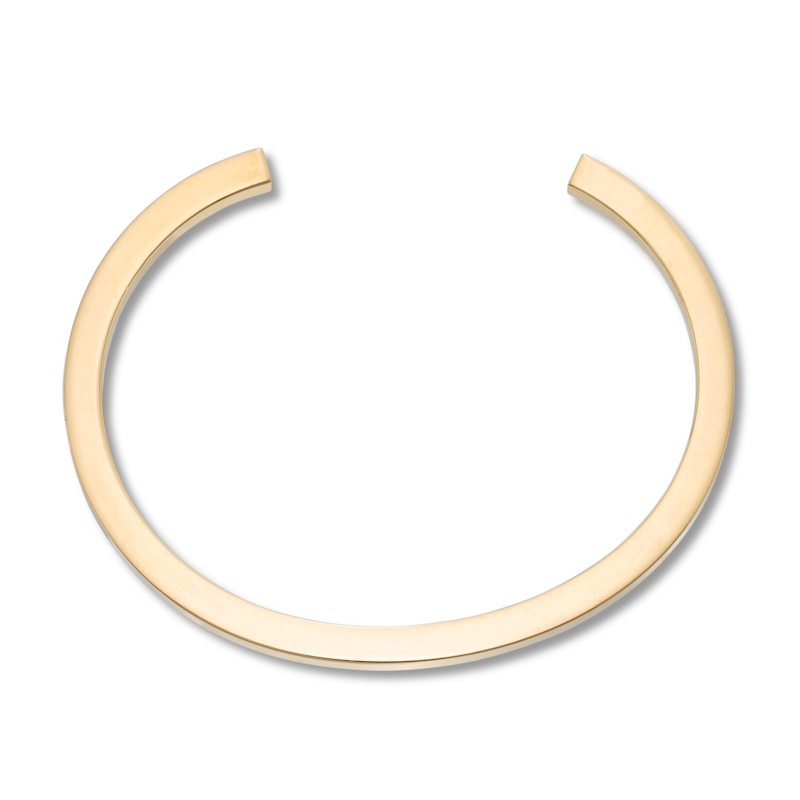Main Image 2 of Stella Valle Letter E Bangle Bracelet 18K Gold-Plated Brass