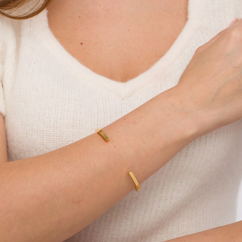Main Image 4 of Stella Valle Letter F Bangle Bracelet 18K Gold-Plated Brass
