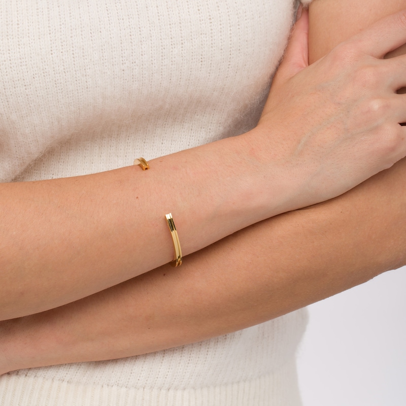 Main Image 4 of Stella Valle Letter H Bangle Bracelet 18K Gold-Plated Brass