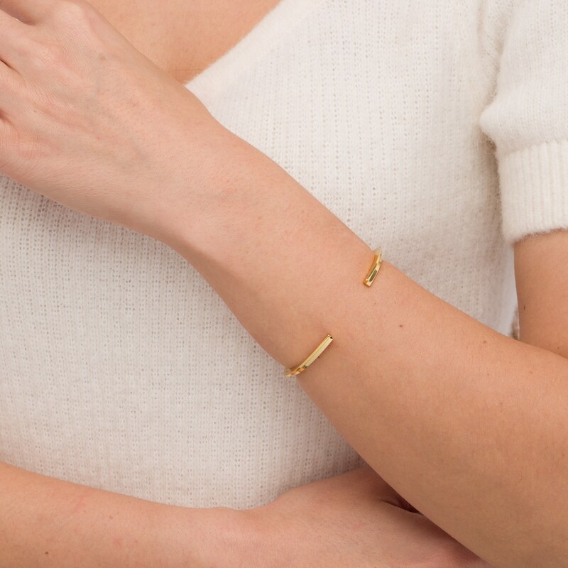 Main Image 4 of Stella Valle Letter L Bangle Bracelet 18K Gold-Plated Brass