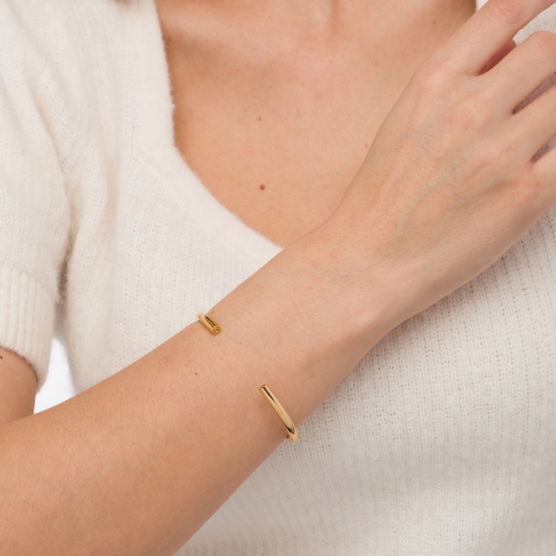Main Image 4 of Stella Valle Letter O Bangle Bracelet 18K Gold-Plated Brass
