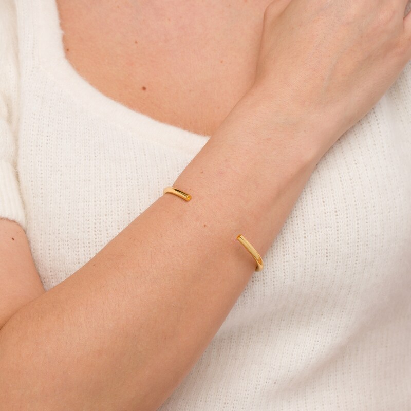 Main Image 4 of Stella Valle Letter Q Bangle Bracelet 18K Gold-Plated Brass