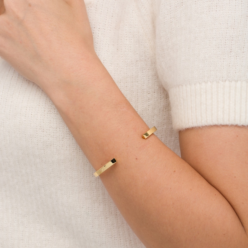 Main Image 4 of Stella Valle Letter T Bangle Bracelet 18K Gold-Plated Brass