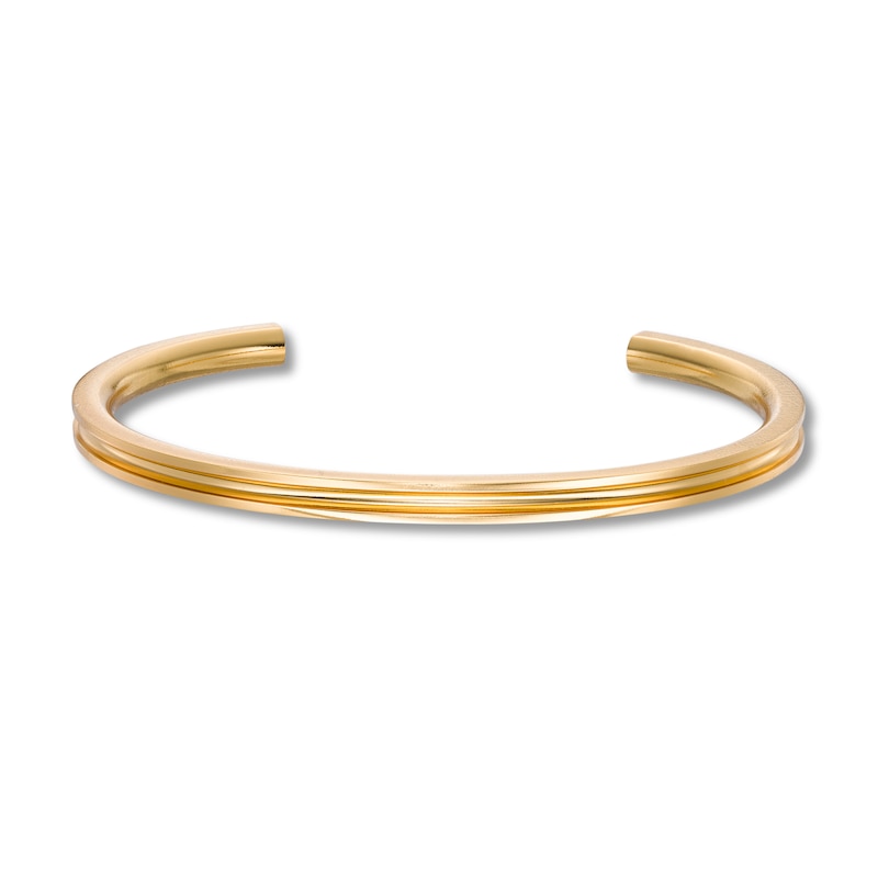 Main Image 3 of Stella Valle Letter U Bangle Bracelet 18K Gold-Plated Brass