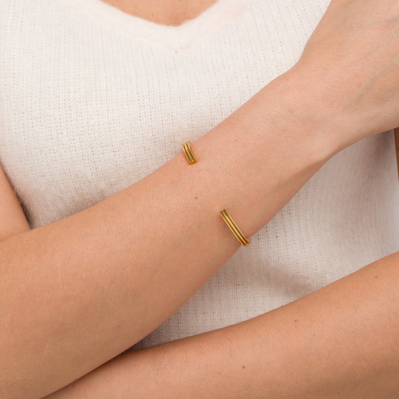Main Image 4 of Stella Valle Letter W Bangle Bracelet 18K Gold-Plated Brass