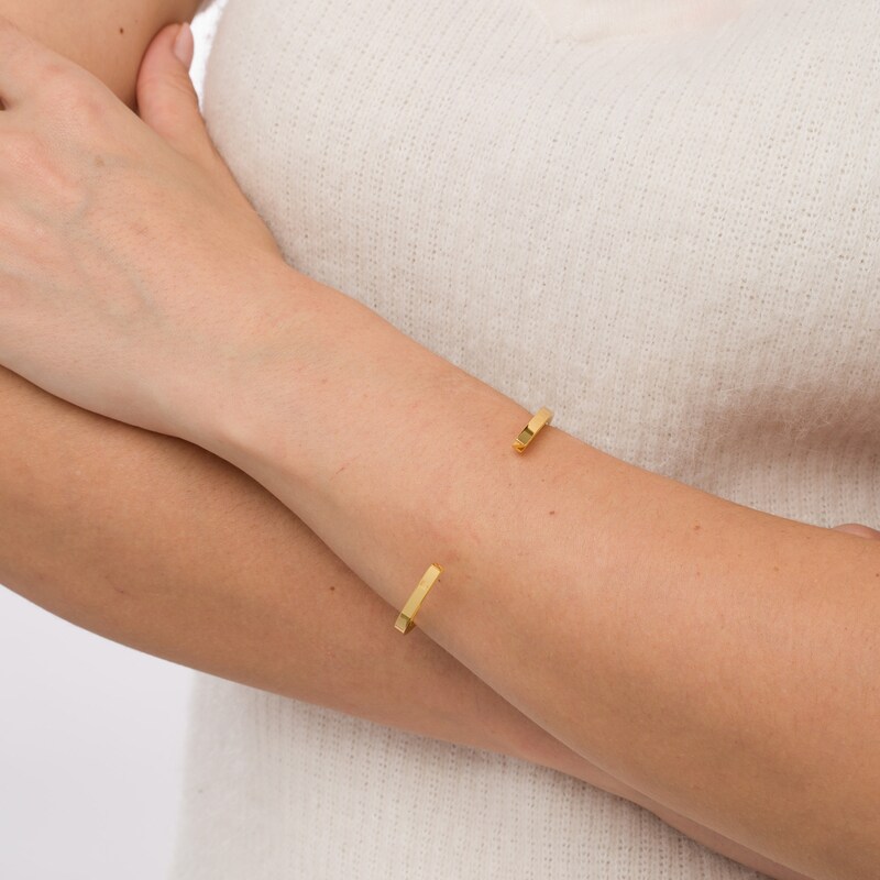 Main Image 4 of Stella Valle Letter Z Bangle Bracelet 18K Gold-Plated Brass