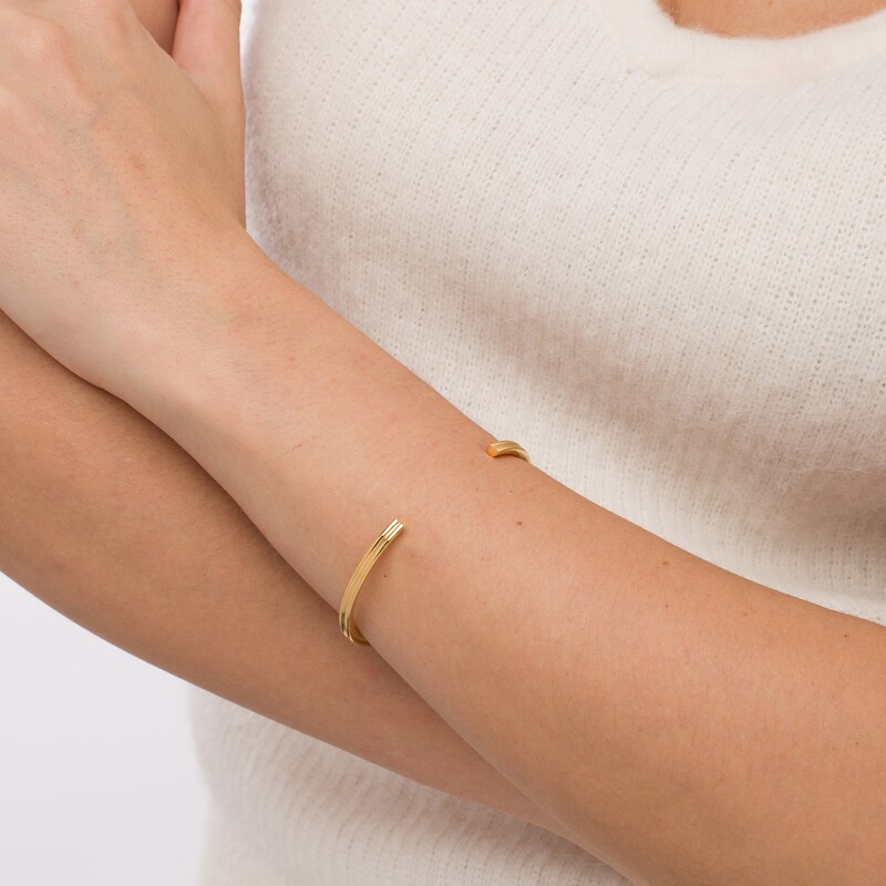 Main Image 4 of Stella Valle Heart Bangle Bracelet 18K Gold-Plated Brass