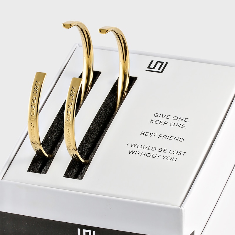 Main Image 1 of Stella Valle Best Friend Bangle Bracelet Set 18K Gold-Plated Brass