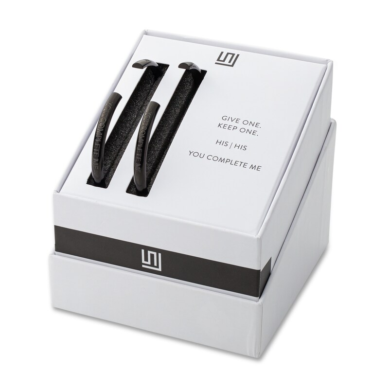 Main Image 2 of Stella Valle His & His Bangle Bracelet Set Black Rhodium Plated Brass
