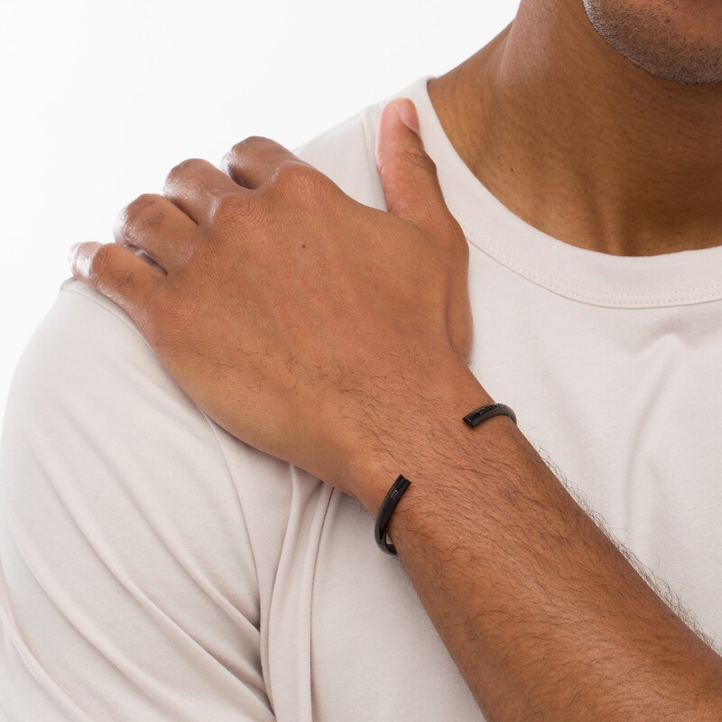 Main Image 3 of Stella Valle His & His Bangle Bracelet Set Black Rhodium Plated Brass