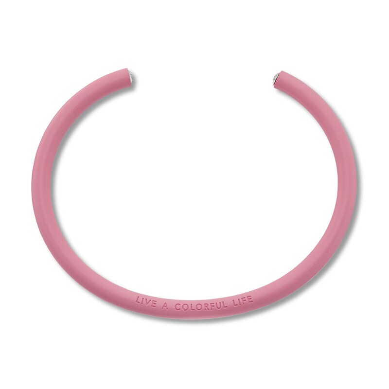 Main Image 2 of Stella Valle Color Bangle Bracelet Pink Matte Ceramic Over Brass