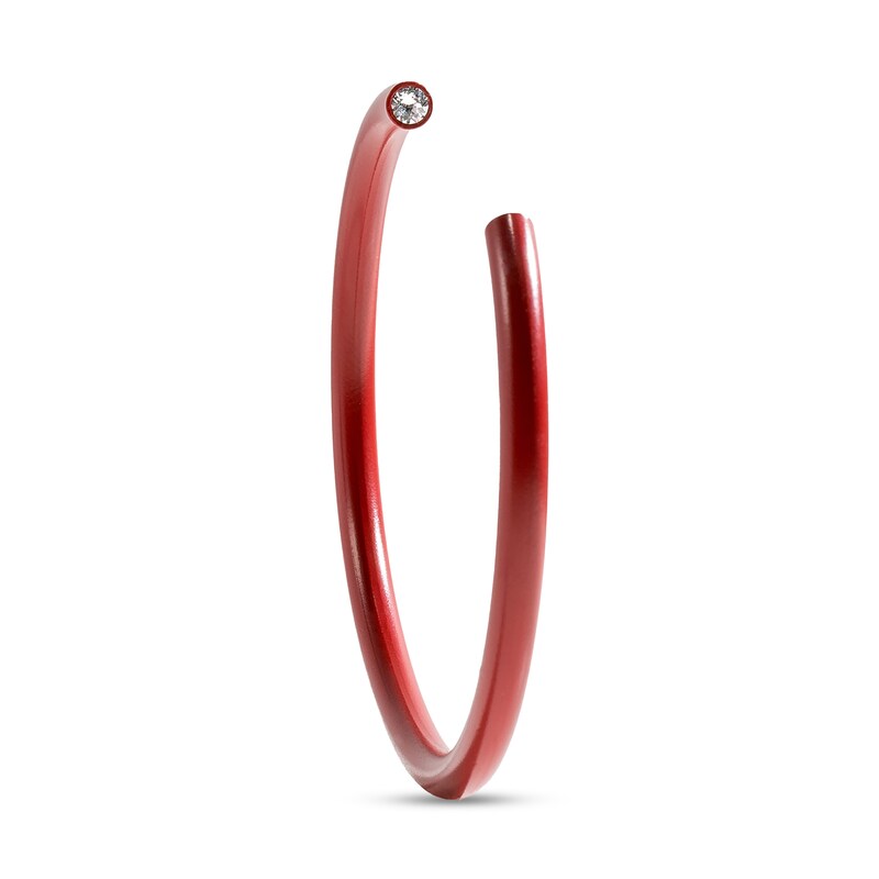 Main Image 1 of Stella Valle Color Bangle Bracelet Red Matte Ceramic Over Brass