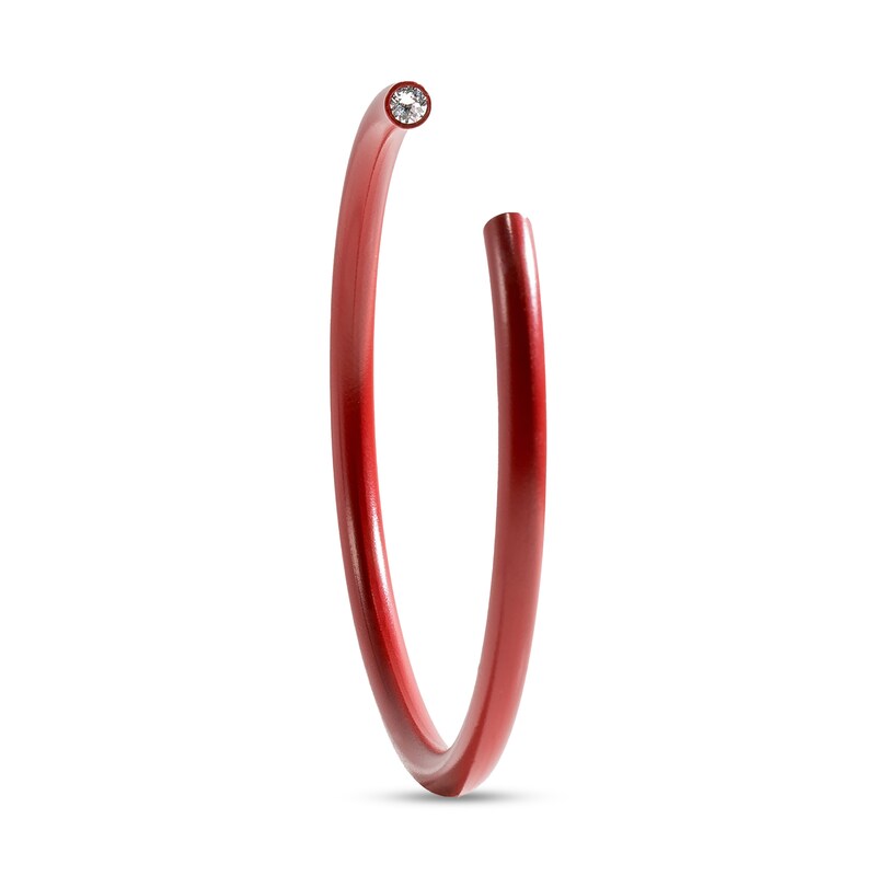 Stella Valle Color Bangle Bracelet Red Matte Ceramic Over Brass