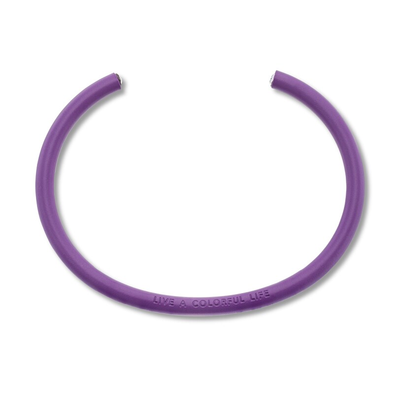 Main Image 2 of Stella Valle Color Bangle Bracelet Purple Ceramic Over Brass