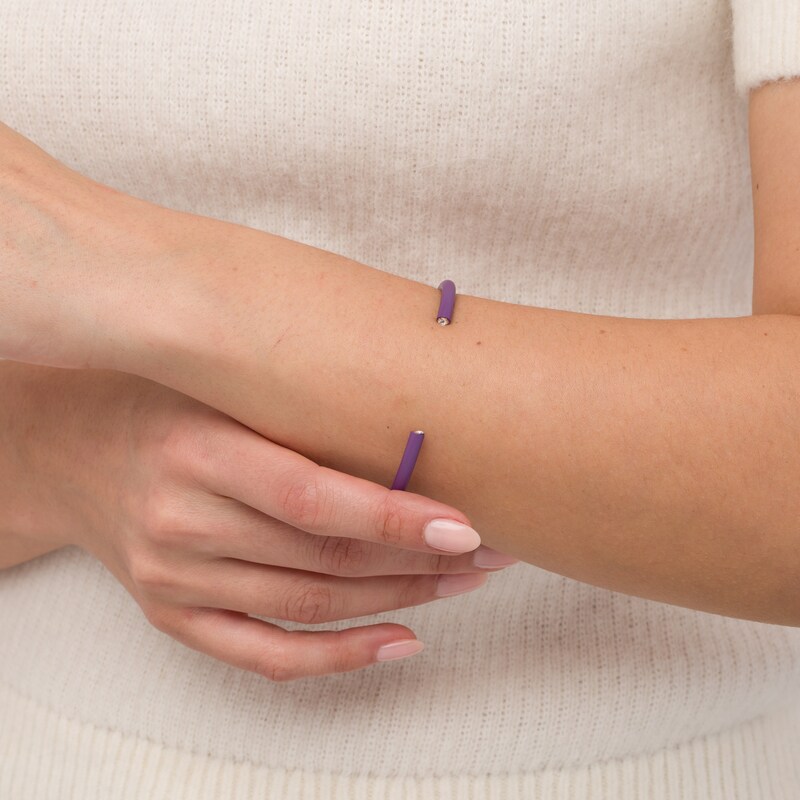 Main Image 3 of Stella Valle Color Bangle Bracelet Purple Ceramic Over Brass