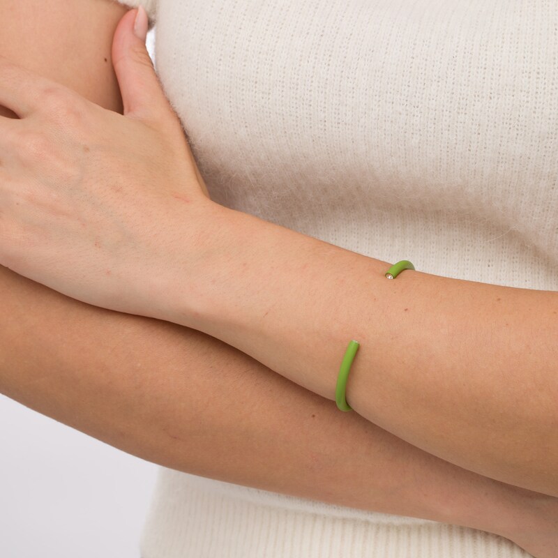Main Image 3 of Stella Valle Color Bangle Bracelet Green Matte Ceramic Over Brass