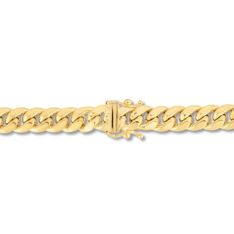 Main Image 2 of Solid Miami Cuban Link Bracelet 14K Yellow Gold 8.5"