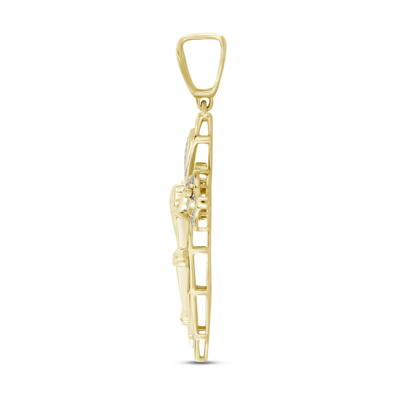 Main Image 3 of Men's Diamond Crucifix Pendant Charm 1/2 ct tw 10K Yellow Gold
