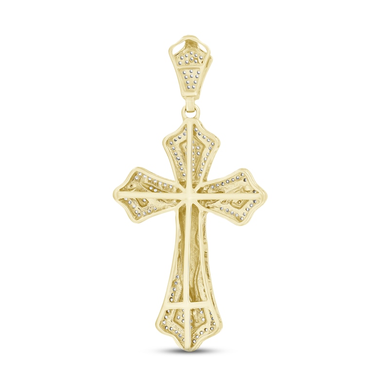 Main Image 4 of Men's Diamond Crucifix Pendant Charm 1/2 ct tw 10K Yellow Gold