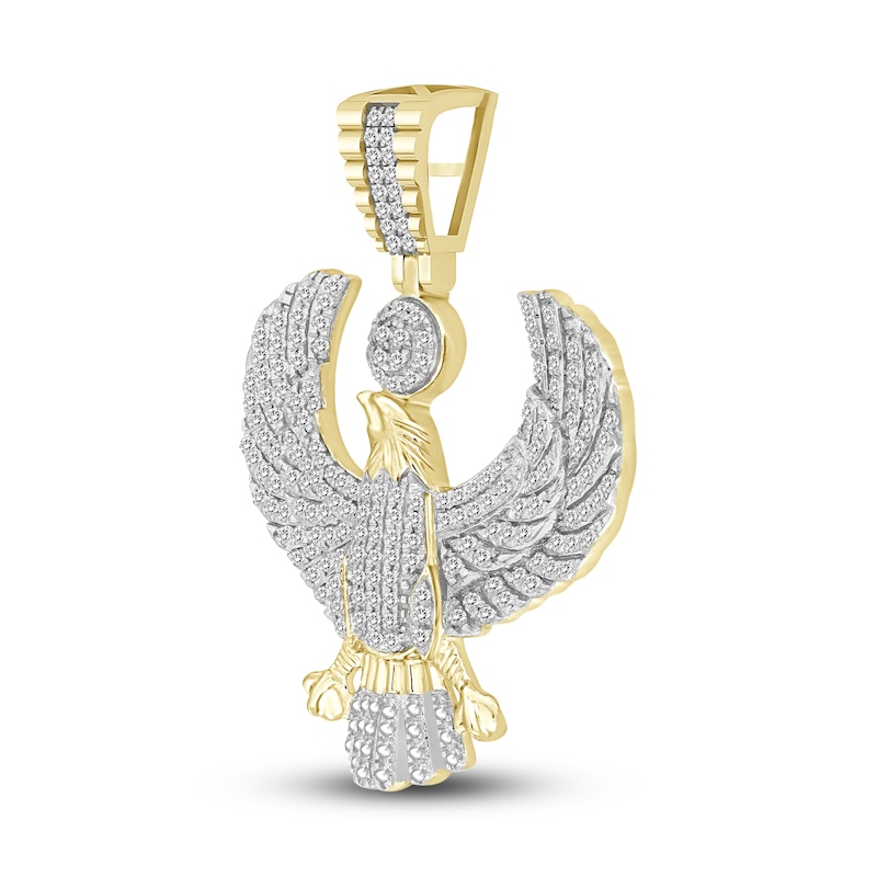 Main Image 2 of Men's Diamond Eagle Charm 1/2 ct tw Round 10K Yellow Gold
