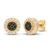 Thumbnail Image 0 of Men's Black Diamond Stud Earrings 1/2 ct tw Round 10K Yellow Gold