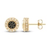 Thumbnail Image 2 of Men's Black Diamond Stud Earrings 1/2 ct tw Round 10K Yellow Gold