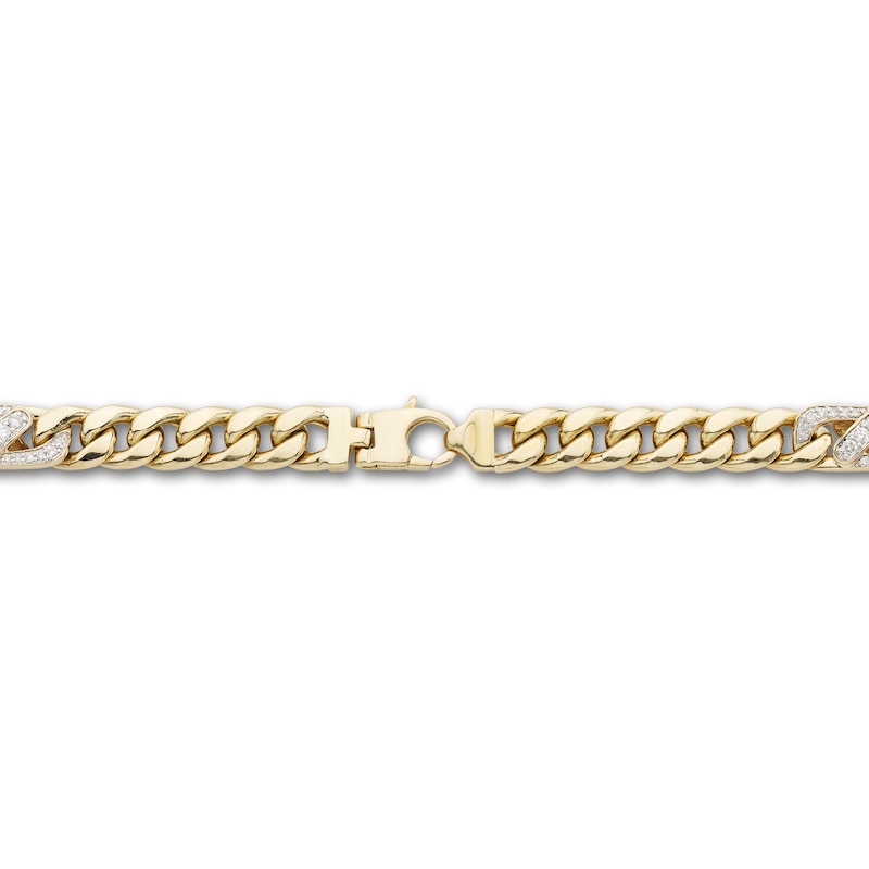 Diamond Cuban Link Necklace 2 ct tw Round 10K Two-Tone Gold